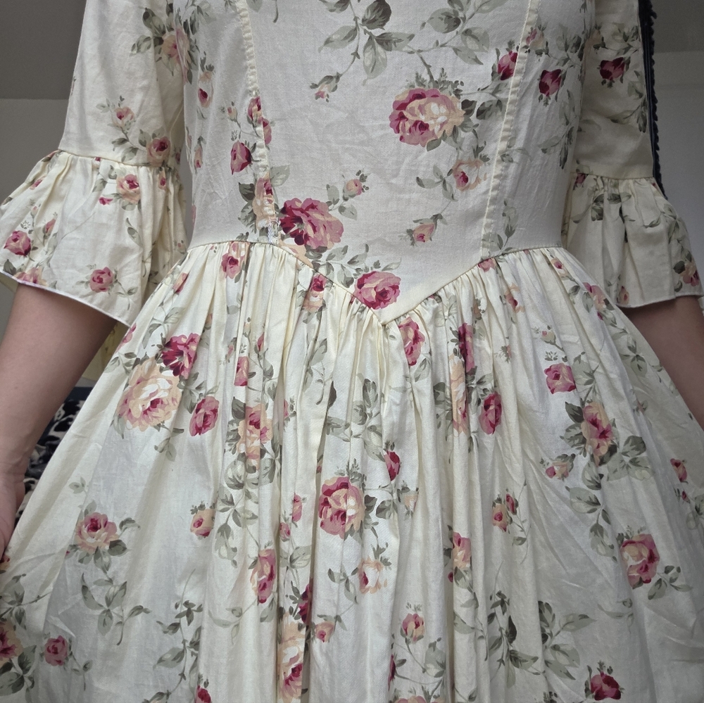 Floral Lace-Up Maxi Dress